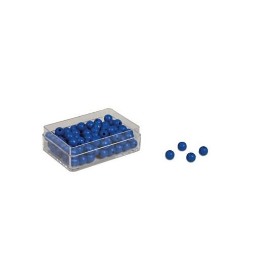 Запасные бусины синие в пластиковой коробке, 100 шт.