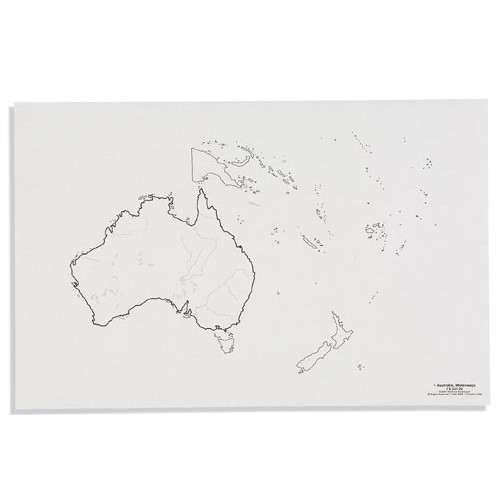 Контурная карта Австралии: реки