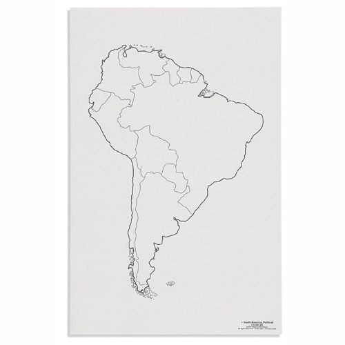 Контурная политическая карта Южной Америки