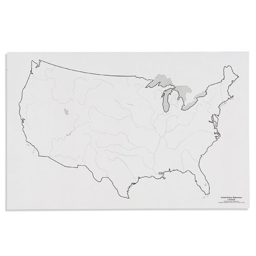 Контурная карта США: реки
