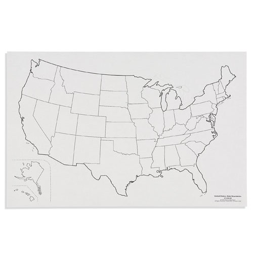 Контурная карта США: границы штатов