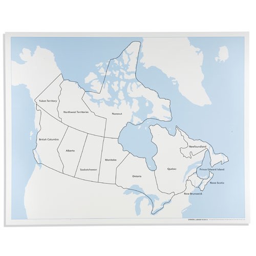 Контрольная контурная карта Канады, подписанная на англ. яз.