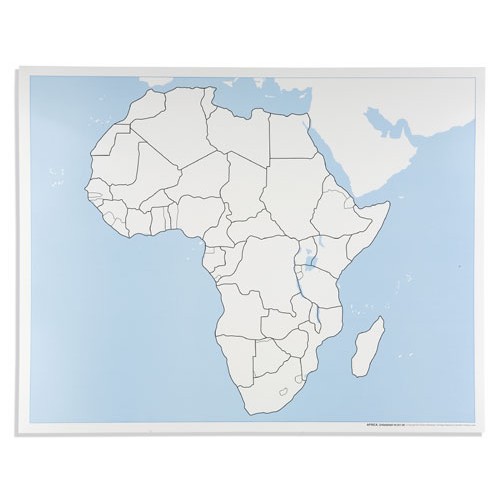 Контрольная контурная карта Африки, неподписанная