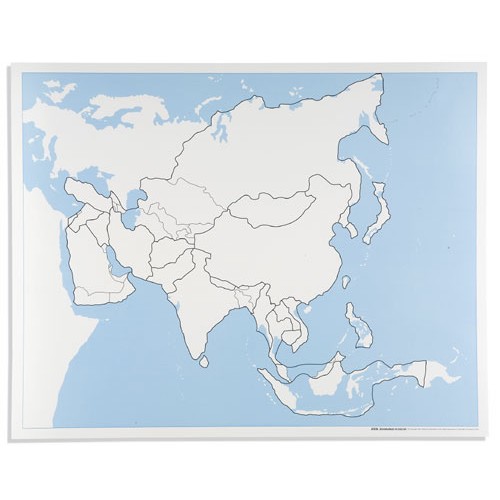 Контрольная контурная карта Азии, неподписанная