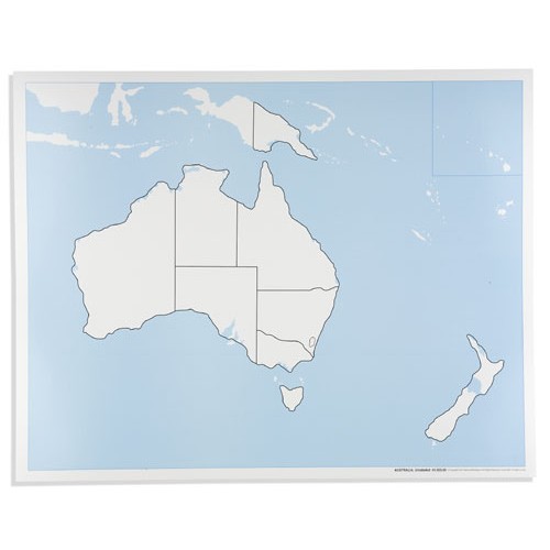Контрольная контурная карта Австралии, неподписанная
