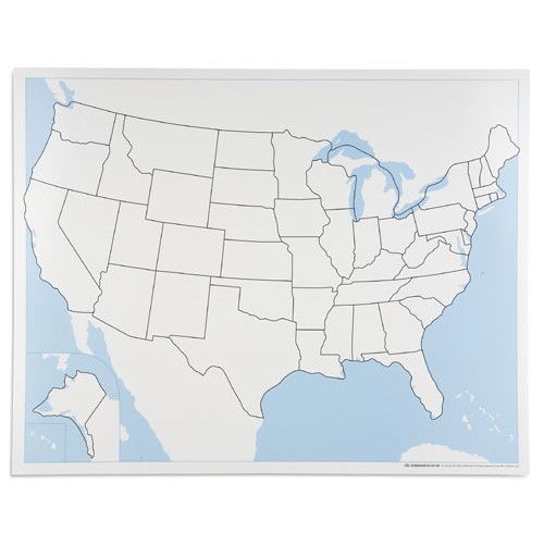 Контрольная контурная карта США, неподписанная