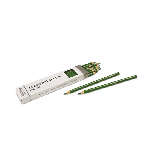 Цветные карандаши для обводки рамок-вкладышей зелёные, 12 шт.