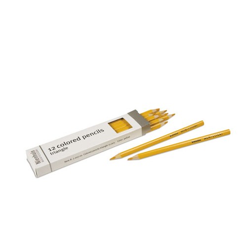 Цветные карандаши для обводки рамок-вкладышей жёлтые, 12 шт.